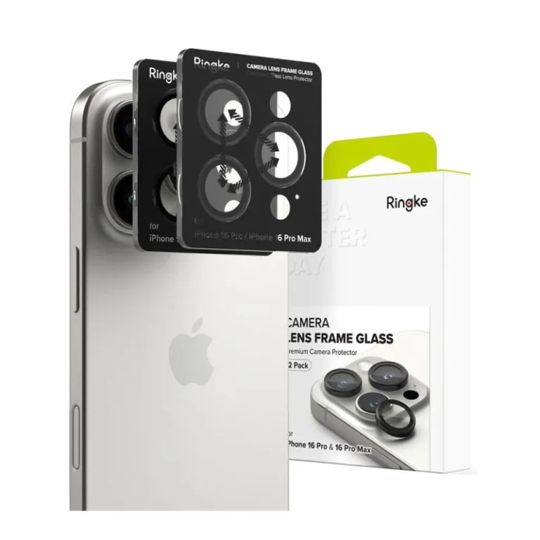 Tempered Glass Ringke Lens Frame για Τζαμάκι Κάμερας Apple iPhone 16 Pro/ 16 Pro Max/ 17 Pro/ 17 Pro Max Μαύρο (2 τεμ.) | Shopin.gr