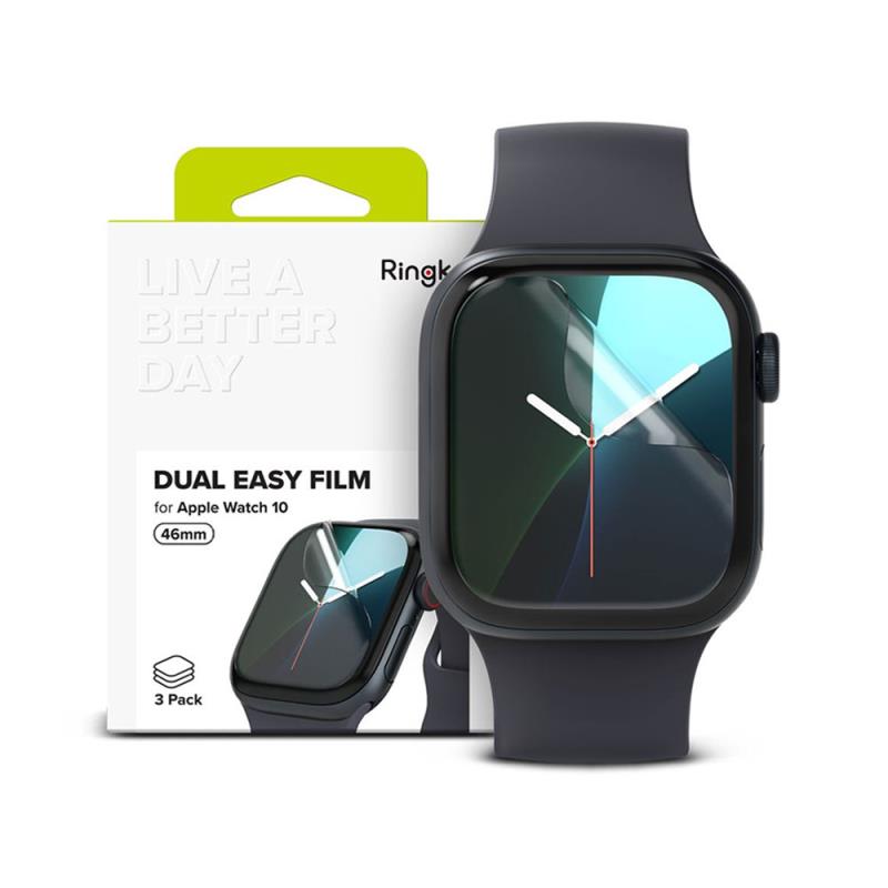 Προστατευτική Μεμβράνη Dual Easy Ringke Apple Watch 10 46mm Διάφανο (3 τεμ.) | Shopin.gr