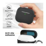 Θήκη Σιλικόνης AhaStyle PT148 Apple AirPods 3 Premium με Γάντζο Μαύρο | Shopin.gr