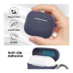 Θήκη Σιλικόνης AhaStyle PT148 Apple AirPods 3 Premium με Γάντζο Σκούρο Μπλε | Shopin.gr