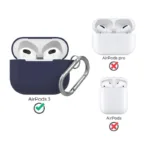 Θήκη Σιλικόνης AhaStyle PT148 Apple AirPods 3 Premium με Γάντζο Σκούρο Μπλε | Shopin.gr