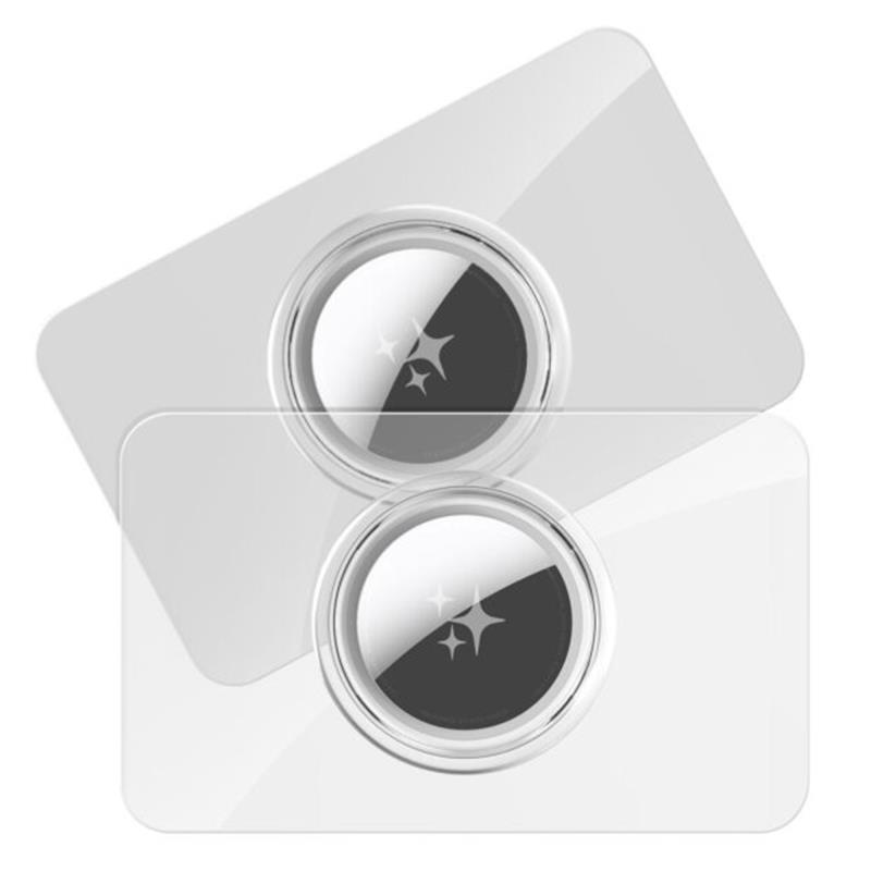 Θήκη PC Dux Ducis για Apple AirTag Card-Shaped Διάφανο-Μαύρο (2 τεμ.) | Shopin.gr