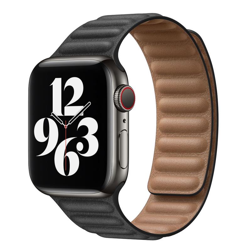 Λουράκι Devia Elegant Leather Apple Watch (38/ 40/ 41mm) Two-Tone Μαύρο | Shopin.gr