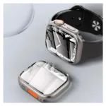 Θήκη Glass & PC inos Apple Watch 7/ 8/ 9 45mm Upgrade to Ultra Ασημί | Shopin.gr