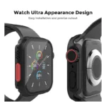 Θήκη PC με Tempered Glass Ahastyle WG115 Apple Watch 7/ 8/ 9 45mm Upgrade σε Ultra Μαύρο | Shopin.gr