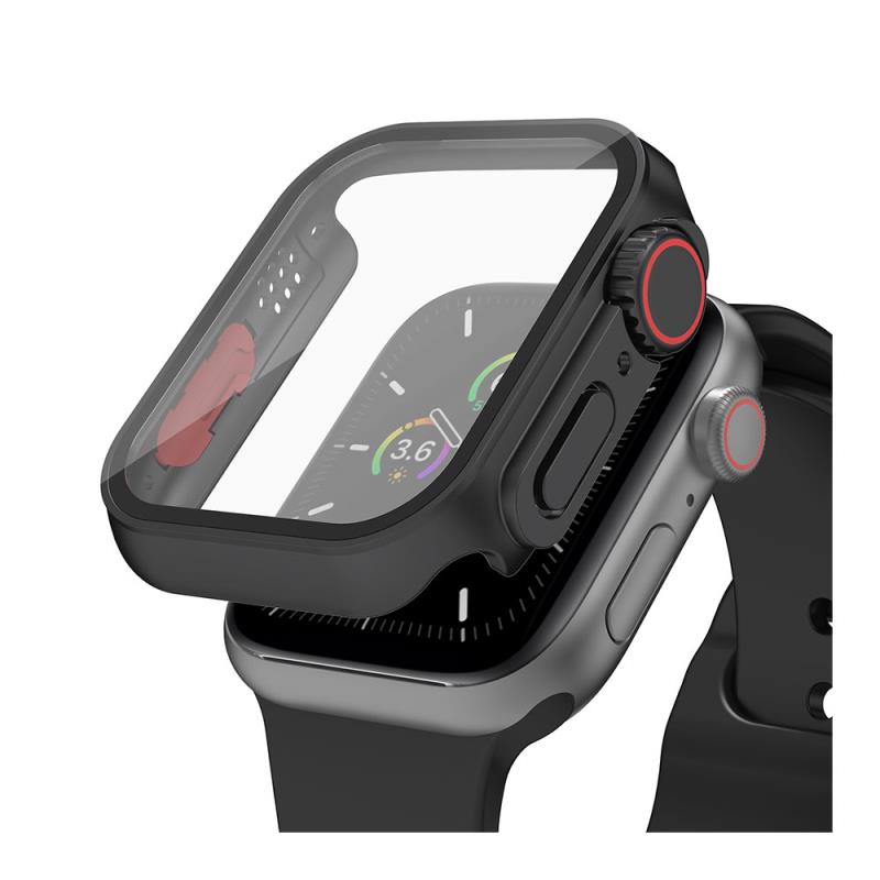 Θήκη PC με Tempered Glass Ahastyle WG115 Apple Watch 7/ 8/ 9 45mm Upgrade σε Ultra Μαύρο | Shopin.gr