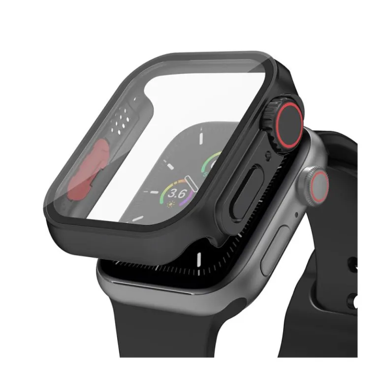Θήκη PC με Tempered Glass Ahastyle WG115 Apple Watch 7/ 8/ 9 45mm Upgrade σε Ultra Μαύρο | Shopin.gr