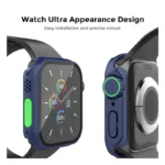 Θήκη PC με Tempered Glass Ahastyle WG115 Apple Watch 7/ 8/ 9 45mm Upgrade σε Ultra Μπλε | Shopin.gr