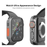 Θήκη PC με Tempered Glass Ahastyle WG115 Apple Watch 7/ 8/ 9 45mm Upgrade σε Ultra Γκρι | Shopin.gr