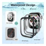 Θήκη PC με Tempered Glass Ahastyle WG56-2 Premium Apple Watch 7/ 8/ 9 45mm Ασημί (2 τεμ.) | Shopin.gr