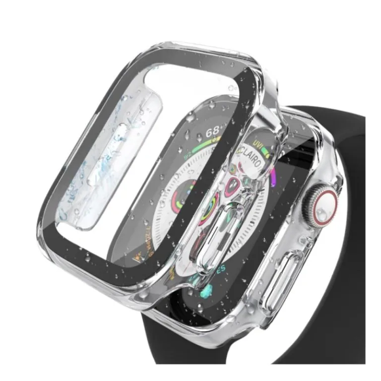 Θήκη PC με Tempered Glass Ahastyle WG56-2 Premium Apple Watch 7/ 8/ 9 45mm Ασημί (2 τεμ.) | Shopin.gr