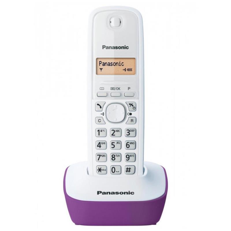 Ασύρματο Τηλέφωνο Panasonic KX-TG1611 Λευκό-Μωβ | Shopin.gr