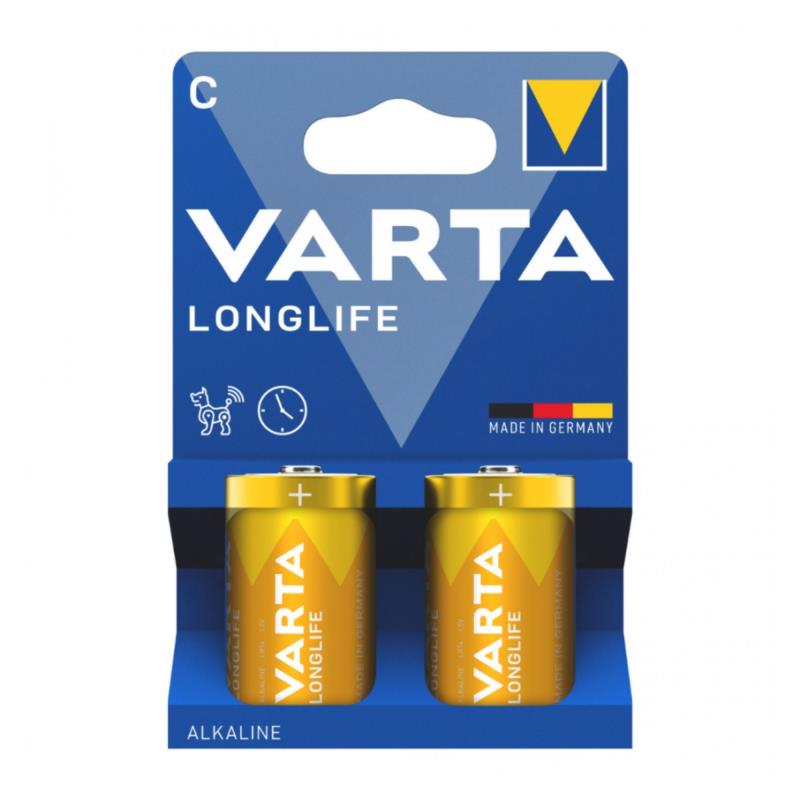 Μπαταρία Alkaline Varta Longlife C LR14 Plastic Free (2 τεμ.) | Shopin.gr