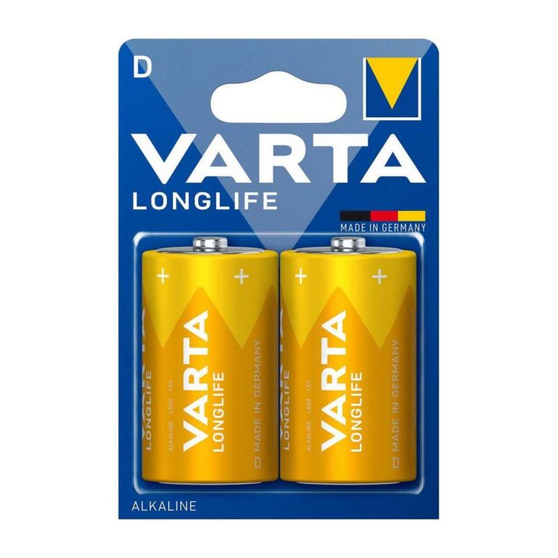 Μπαταρία Alkaline Varta Longlife D LR20 Plastic Free (2 τεμ.) | Shopin.gr