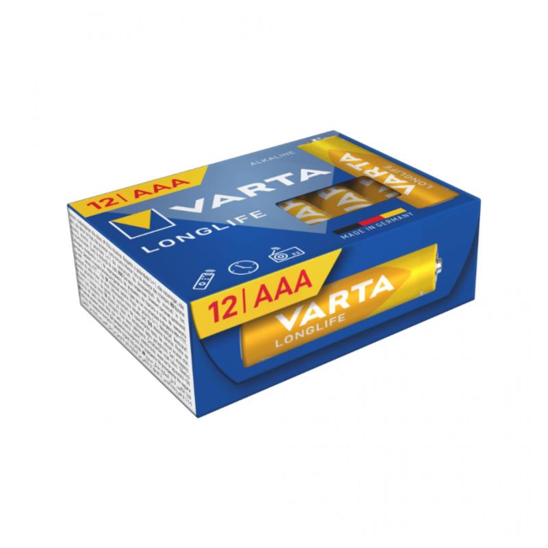 Μπαταρία Alkaline Varta Longlife AAA LR03 Plastic Free (12 τεμ.) | Shopin.gr