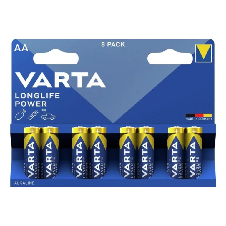 Μπαταρία Alkaline Varta Longlife Power AA LR06 Plastic Free (8 τεμ.) | Shopin.gr
