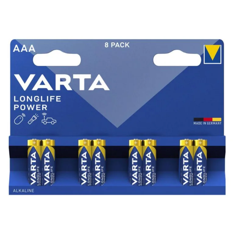 Μπαταρία Alkaline Varta Longlife Power AAA LR03 Plastic Free (8 τεμ.) | Shopin.gr