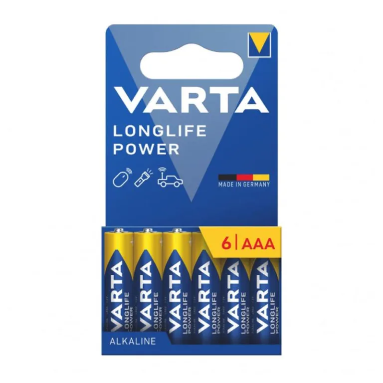 Μπαταρία Alkaline Varta Longlife Power AAA LR03 Plastic Free (6 τεμ.) | Shopin.gr