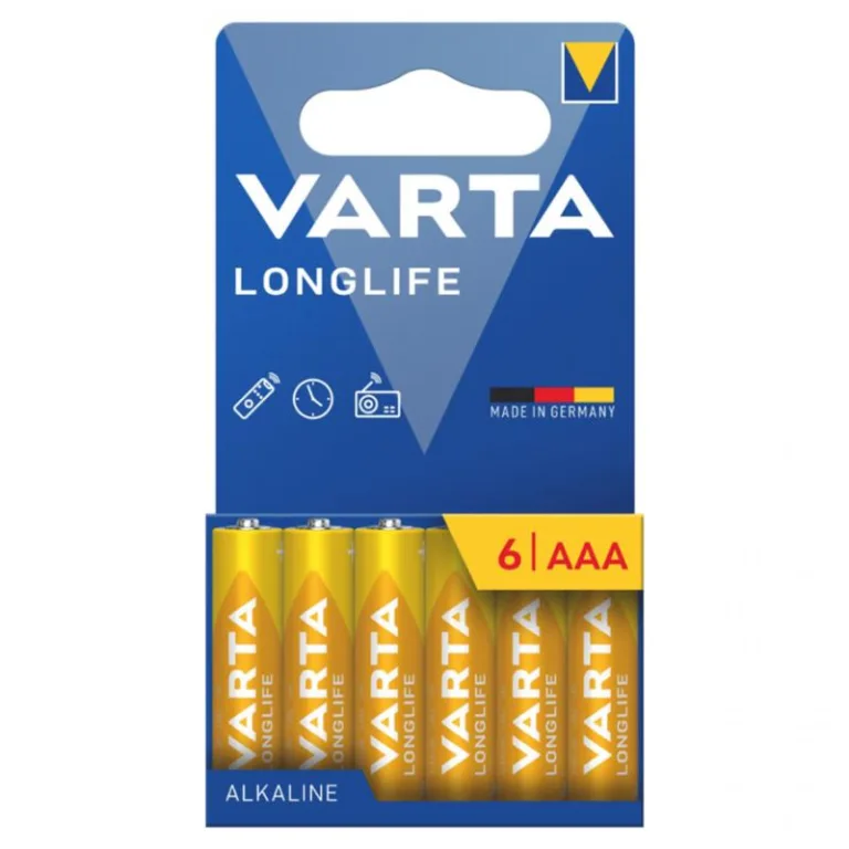 Μπαταρία Alkaline Varta Longlife AAA LR03 Plastic Free (6 τεμ) | Shopin.gr