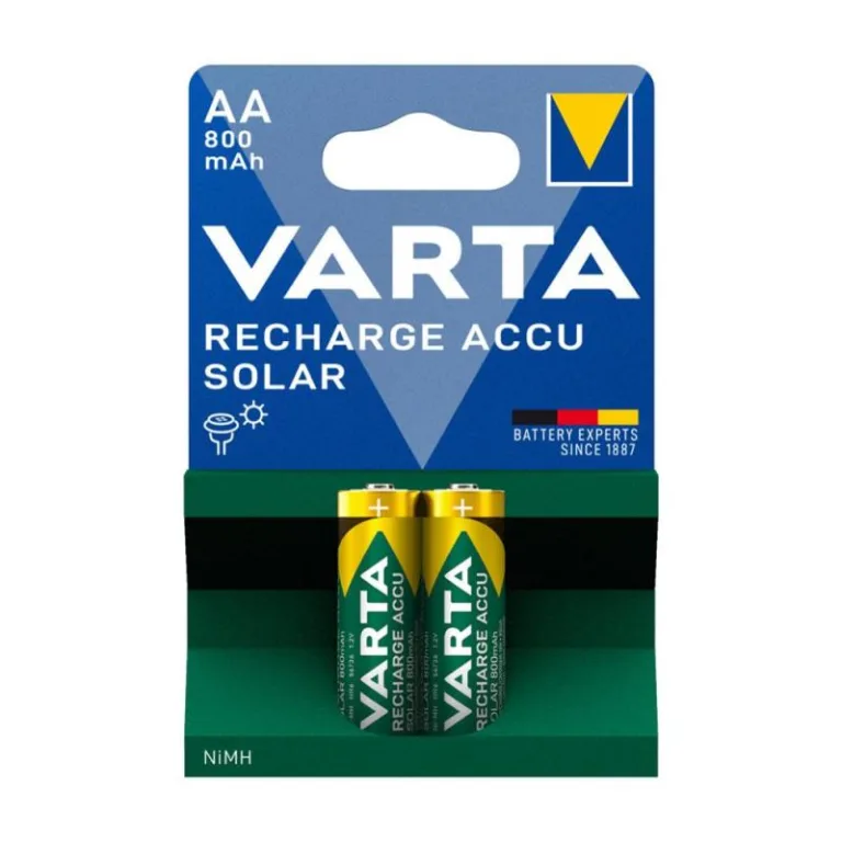 Μπαταρία Επαναφορτιζόμενη Varta AA 800mAh NiMH Solar (2 τεμ.) | Shopin.gr