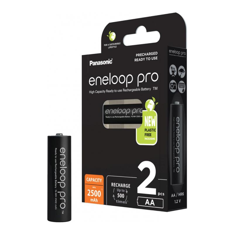 Μπαταρία Επαναφορτιζόμενη Panasonic Eneloop Pro AA 2500mAh NiMH (2 τεμ.) | Shopin.gr