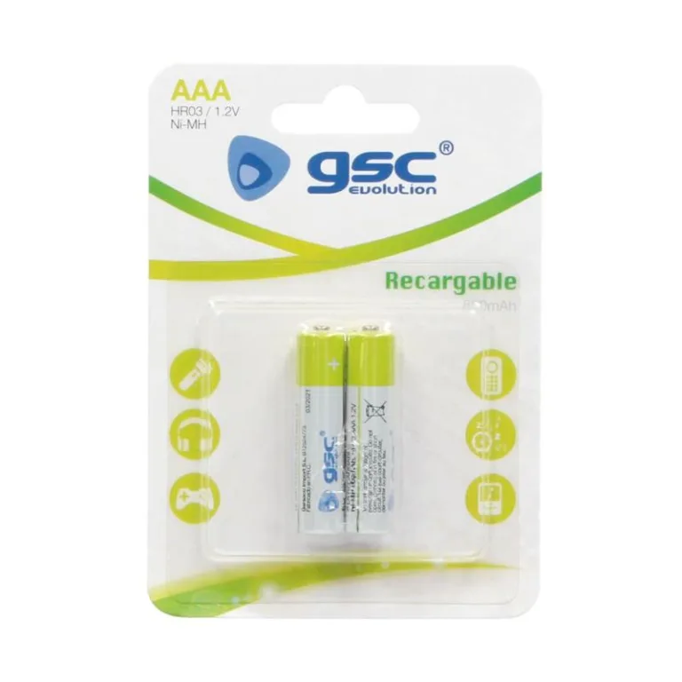 Μπαταρία Επαναφορτιζόμενη GSC Ni-MH AAA 800mAh HR03 1.2V (2 τεμ.) | Shopin.gr