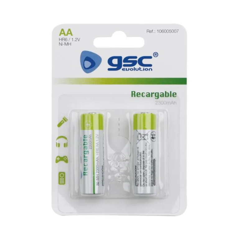 Μπαταρία Επαναφορτιζόμενη GSC Ni-MH AA 2300mAh HR06 1.2V (2 τεμ.) | Shopin.gr