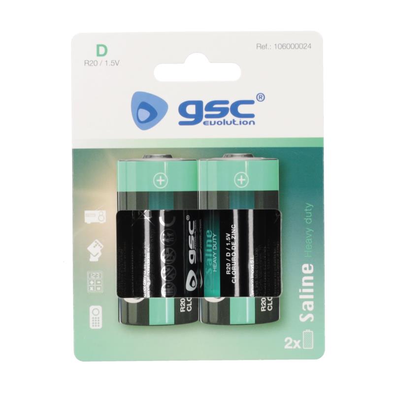 Μπαταρία GSC Saline Heavy Duty D R20 (2 τεμ.) | Shopin.gr