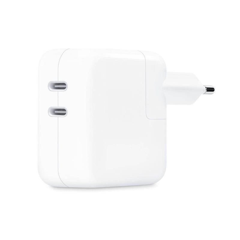 Φορτιστής Ταξιδίου με Διπλή Έξοδο USB C Apple MW2K3 35W Λευκό | Shopin.gr