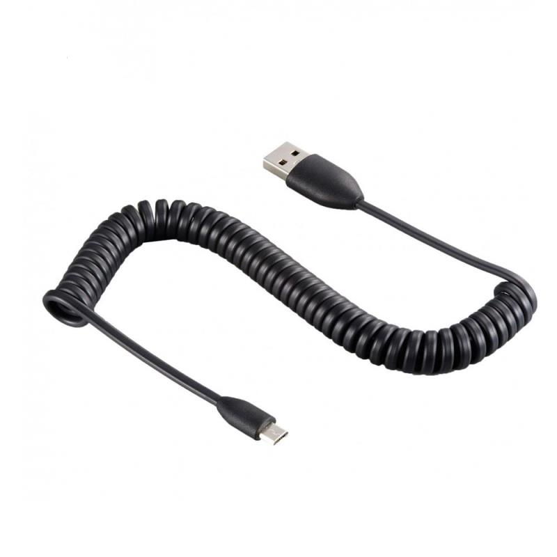 Καλώδιο HTC USB A σε Micro USB Σπιράλ 1m Μαύρο (Ασυσκεύαστο) | Shopin.gr
