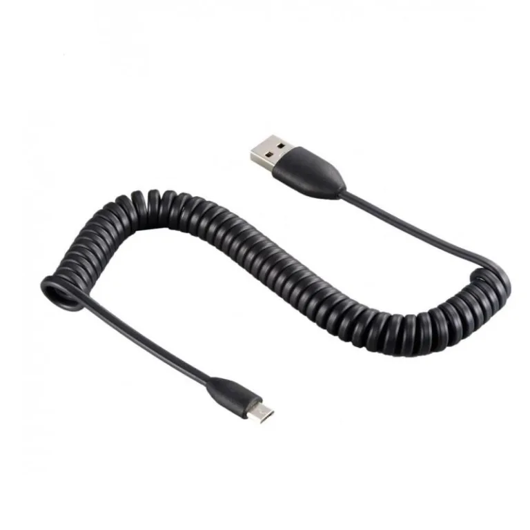 Καλώδιο HTC USB A σε Micro USB Σπιράλ 1m Μαύρο (Ασυσκεύαστο) | Shopin.gr