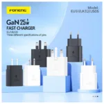 Φορτιστής Ταξιδίου Ταχείας Φόρτισης Foneng EU51 με Έξοδο USB C GaN 25W 3A & Καλώδιο USB C σε USB C 1m Μαύρο | Shopin.gr