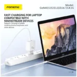 Φορτιστής Ταξιδίου Ταχείας Φόρτισης Foneng EU67 με Διπλή Έξοδο USB A & USB C 45W GaN & Καλώδιο USB C σε USB C Λευκό | Shopin.gr