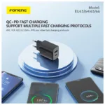 Φορτιστής Ταξιδίου Ταχείας Φόρτισης Foneng EU63 με Διπλή Έξοδο 2xUSB Α 12W 2.4A Μαύρο | Shopin.gr