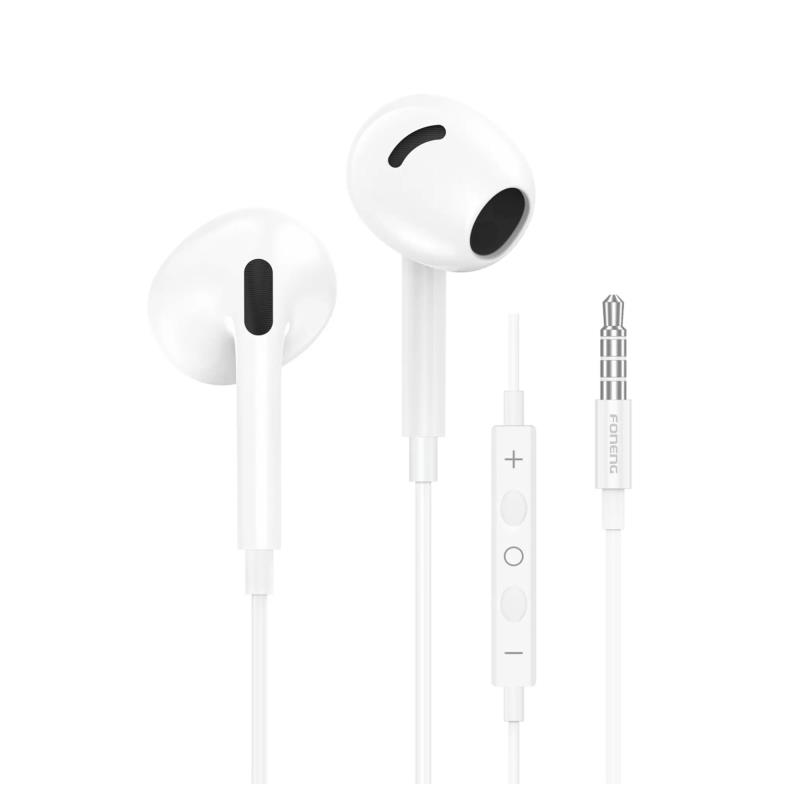 Hands Free Stereo Foneng T66 3.5mm Λευκό | Shopin.gr