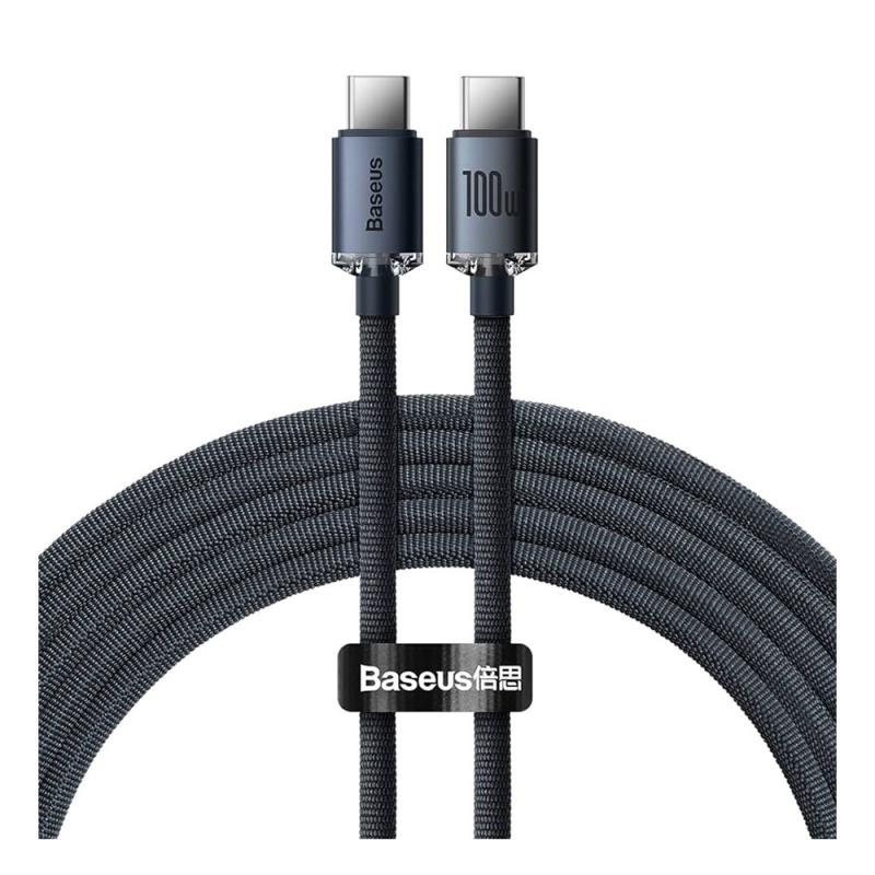 Καλώδιο Σύνδεσης USB 2.0 Baseus Crystal Shine USB C σε USB C PD 100W 5A 2m Μαύρο | Shopin.gr