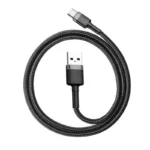 Καλώδιο Σύνδεσης USB 2.0 Baseus Cafule USB A σε USB C 3A 1m 480Mbps Μαύρο-Γκρι | Shopin.gr