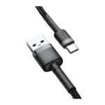 Καλώδιο Σύνδεσης USB 2.0 Baseus Cafule USB A σε USB C 3A 1m 480Mbps Μαύρο-Γκρι | Shopin.gr