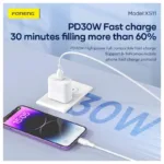 Καλώδιο Σύνδεσης USB 2.0 Foneng XS11 Braided USB A σε USB C 18W 1m Λευκό | Shopin.gr