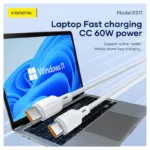 Καλώδιο Σύνδεσης USB 2.0 Foneng XS11 Braided USB A σε USB C 18W 1m Λευκό | Shopin.gr
