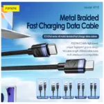 Καλώδιο Σύνδεσης USB 2.0 Foneng X115 Metal Head Braided USB C σε USB C 60W 1m Μαύρο | Shopin.gr