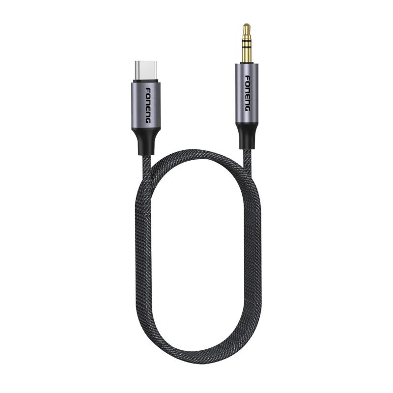 Καλώδιο Ήχου Foneng BM31 Metal USB C σε 3.5mm 1m Μαύρο | Shopin.gr
