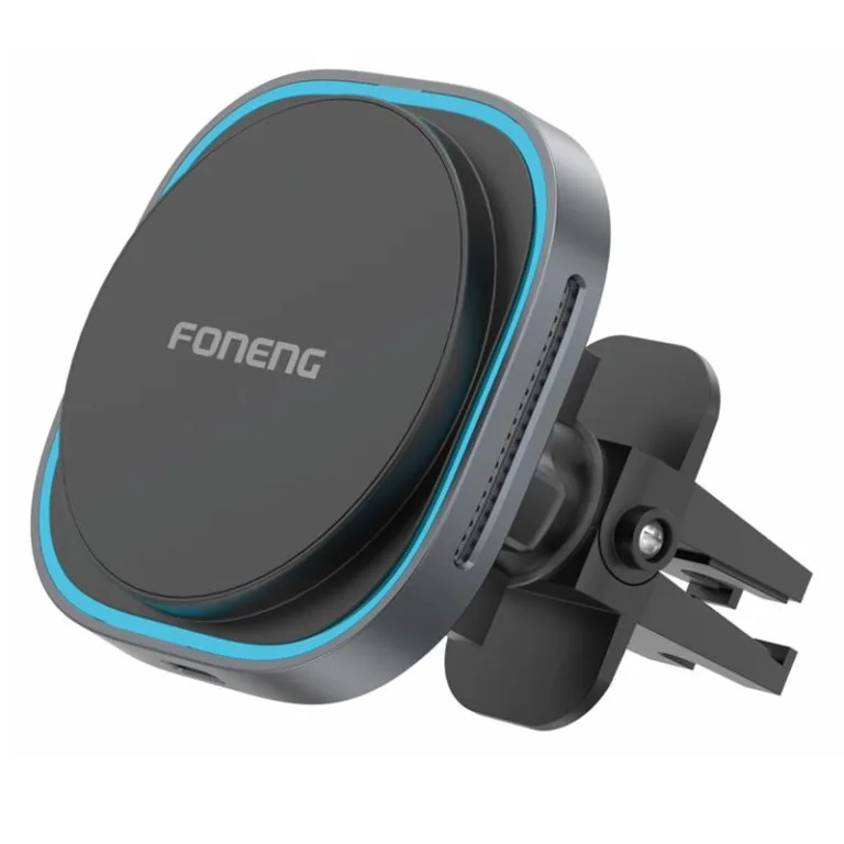 Universal Βάση Στήριξης Αεραγωγού Αυτοκινήτου Μαγνητική Foneng CP128 με Ασύρματη Φόρτιση & Φωτισμό 15W Μαύρο | Shopin.gr