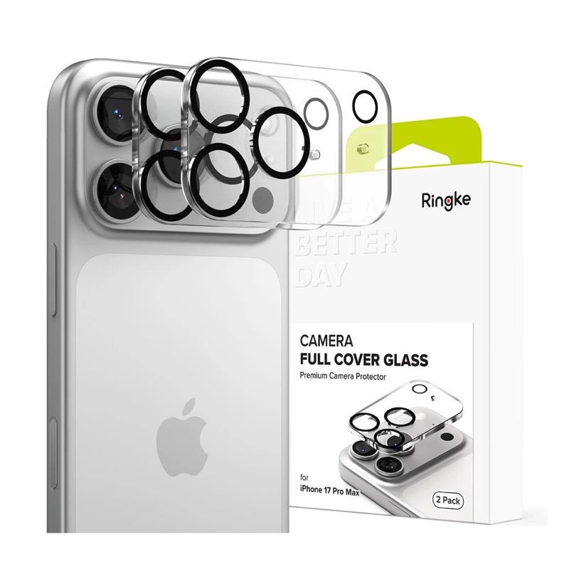 Tempered Glass Full Face Ringke για Τζαμάκι Κάμερας Apple iPhone 17 Pro Max Μαύρο (2 τεμ) | Shopin.gr