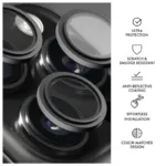 Tempered Glass Full Face Hammer Glass για Τζαμάκι Κάμερας Apple iPhone 16 Pro/ 16 Pro Max Μαύρο | Shopin.gr