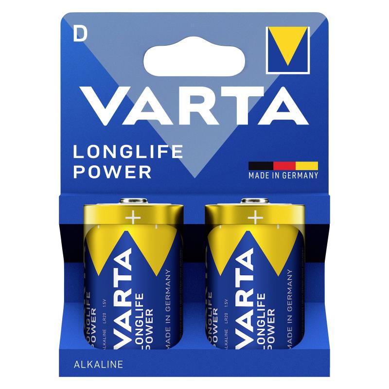 Μπαταρία Alkaline Varta Longlife Power D LR20 Plastic Free (2 τεμ.) | Shopin.gr