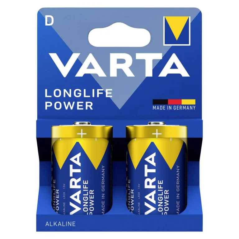 Μπαταρία Alkaline Varta Longlife Power D LR20 Plastic Free (2 τεμ.) | Shopin.gr