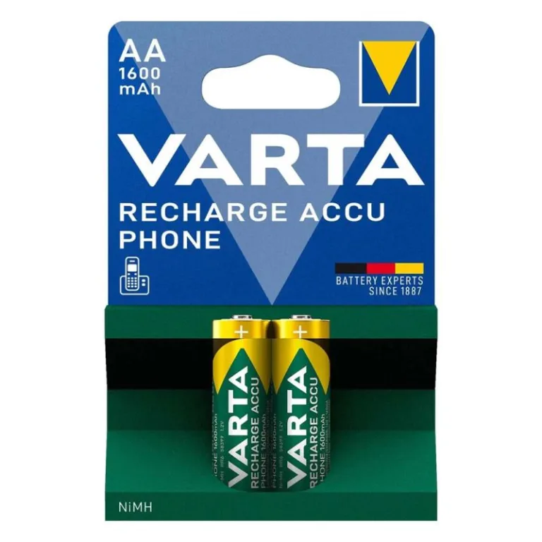 Μπαταρία Επαναφορτιζόμενη Varta AA 1600mAh NiMH Phone Power (2 τεμ.) | Shopin.gr