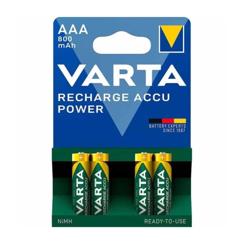 Μπαταρία Επαναφορτιζόμενη Varta AAA 800mAh NiMH 1.2V Ready2Use (4 τεμ.) | Shopin.gr