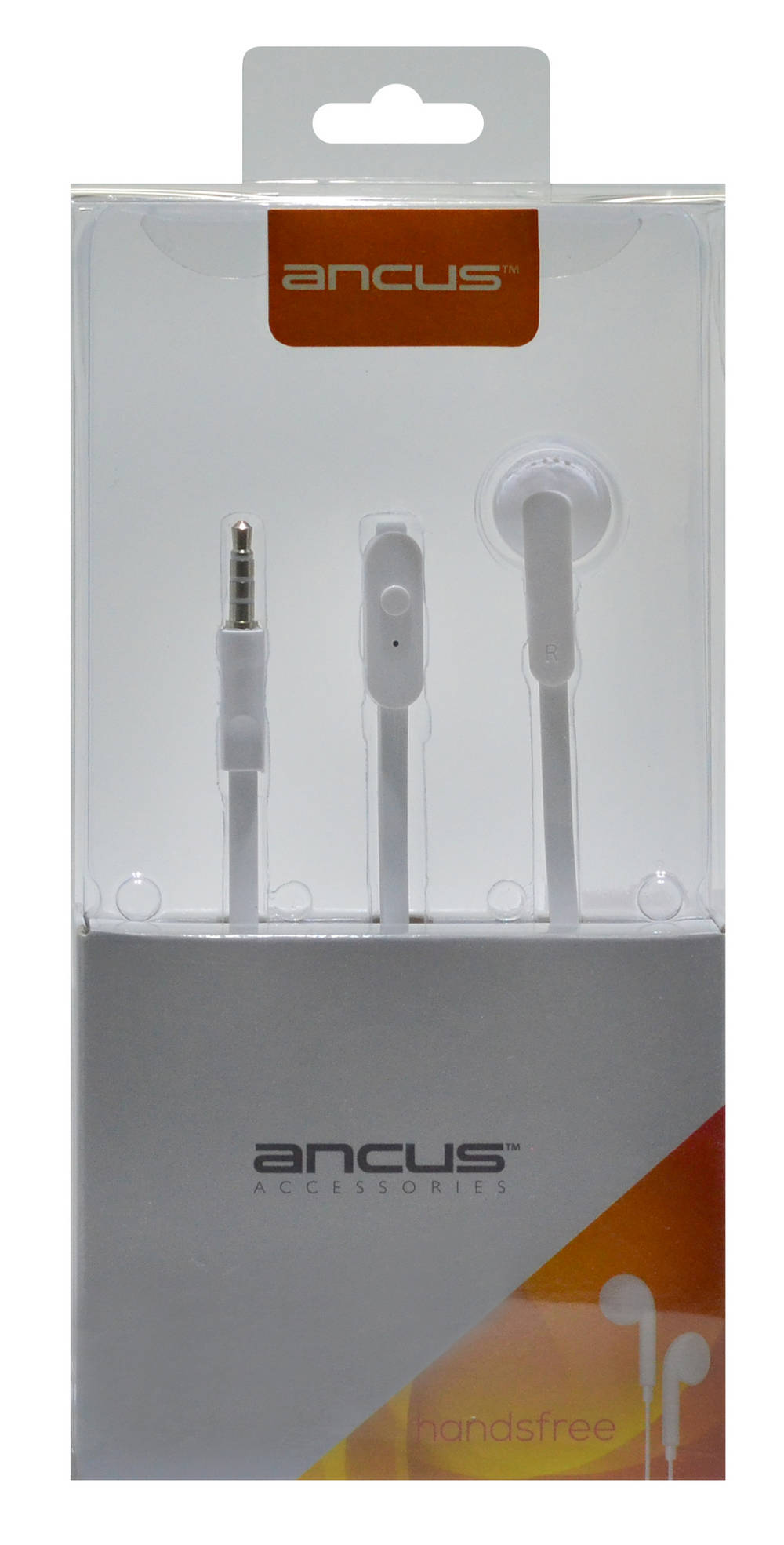 Hands Free Ancus Zeno Mono 3.5mm για Apple-Samsung-HTC-Sony Λευκό με Καλώδιο Πλακέ και Πλήκτρο Απάντησης | Hands Free - shopin.gr
